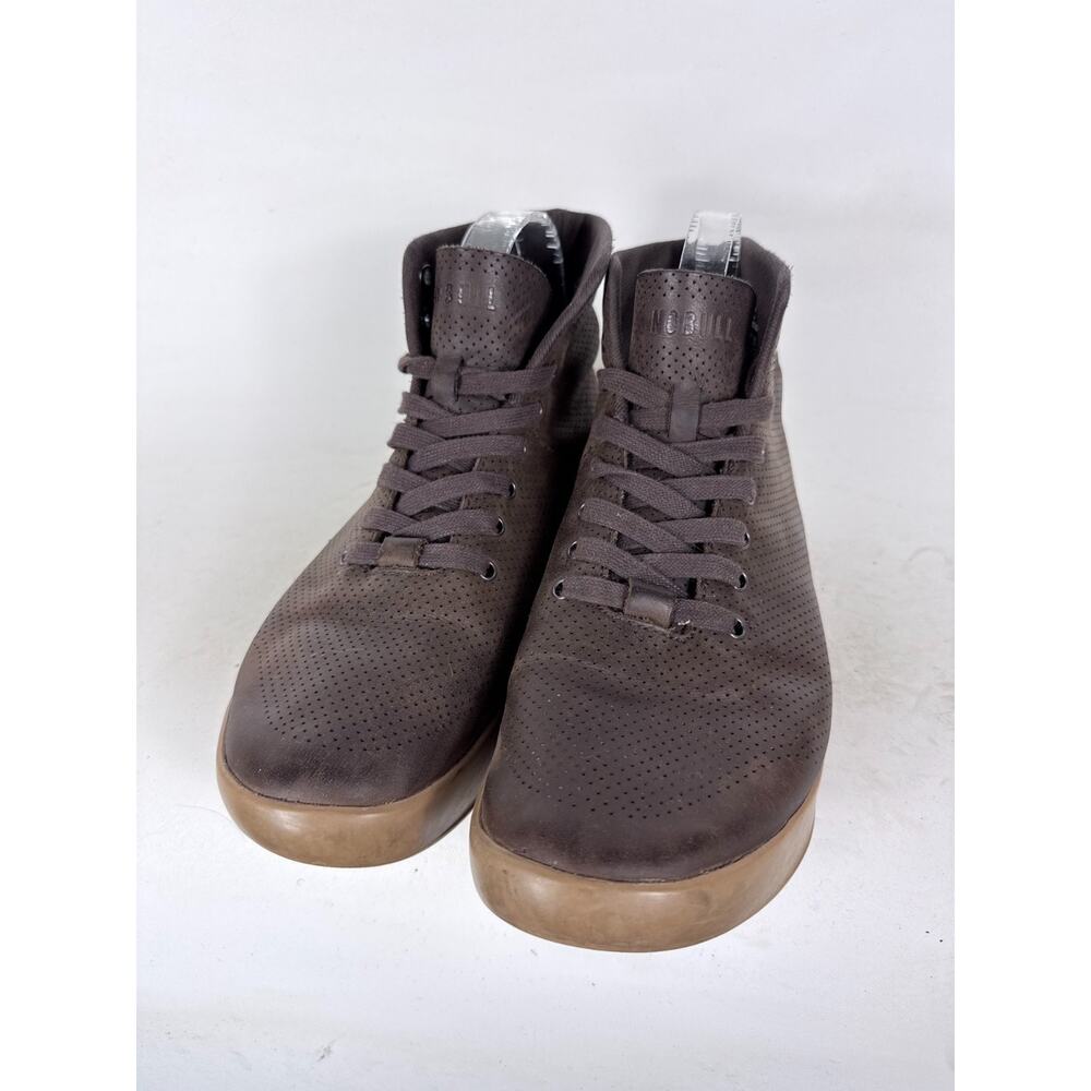 Nobull Perforated Leather High-Top Trainers Sneakers Women's 8 Brown Lace-Up - Picture 4 of 10